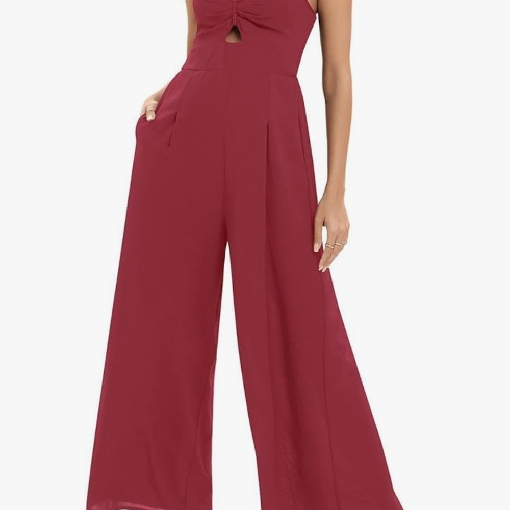 Elegant Burgundy Jumpsuit